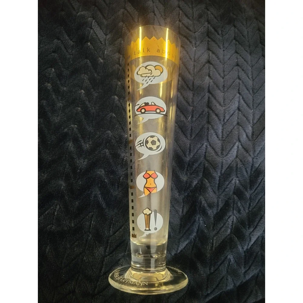 Ritzenhoff Oliver Hartmann Talk About Pilsner Beer Glass Gold Rim Vintage 9.75in